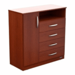 COMODA SUPER EXPRESS CAOBA 4 CAJONES 1 PUERTA MOSCONI - Imagen 2