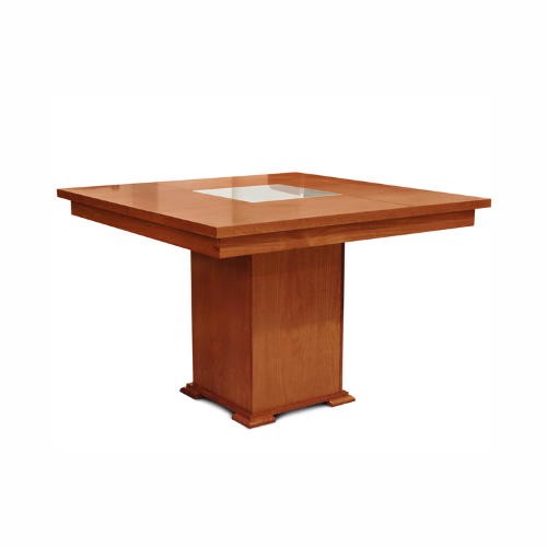 MESA EURO BASE CENTRAL 120X120 CAOBA PATRIA