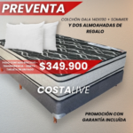 COMBO PREVENTA COLCHÓN GALA + SOMMIER + 2 ALMOHADAS
